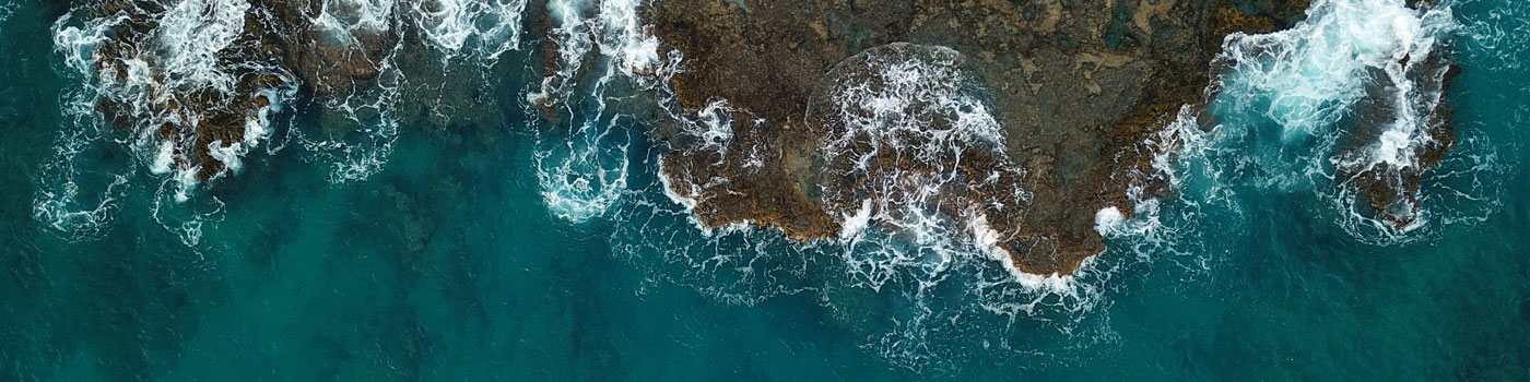 overhead view of ocean